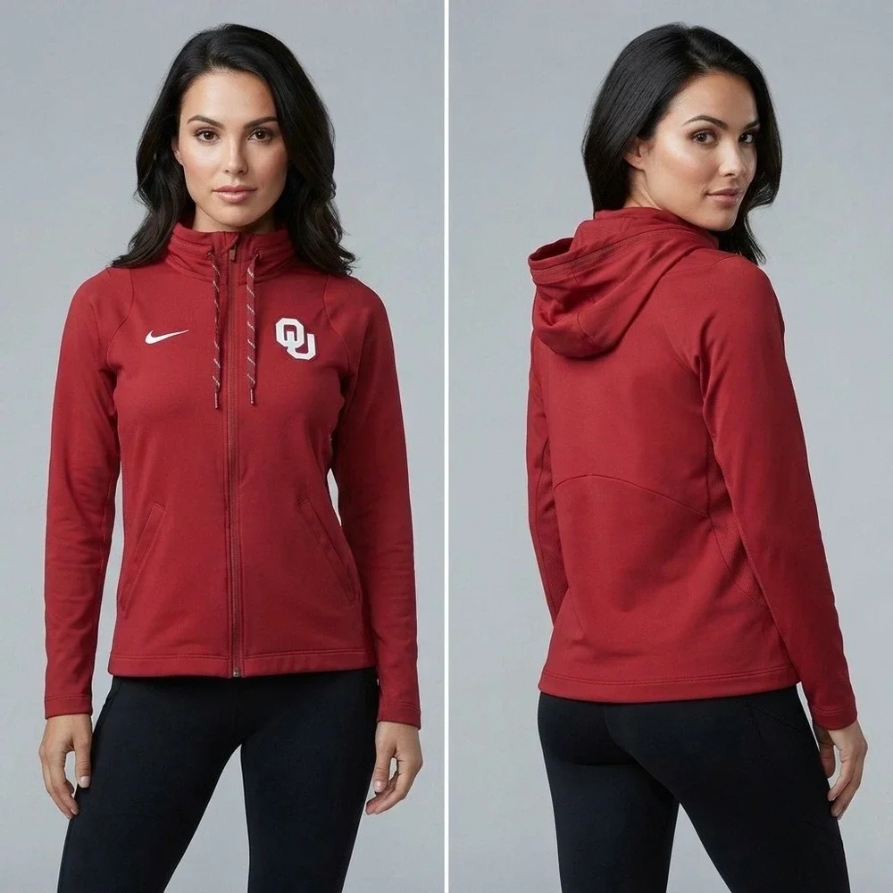 Oklahoma Sooners Nike Dri-FIT Full Zip Jacket Crimson Red Women's Small Logo